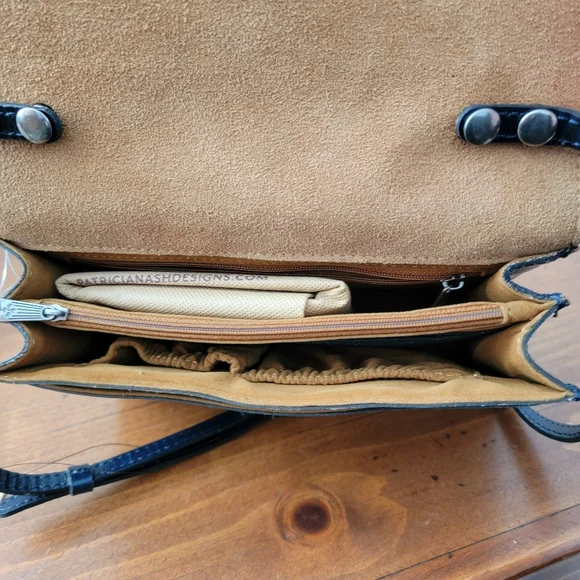NWT Patricia Nash Laurentina Italian Folklore Blue Floral Print Leather Purse - Picture 8 of 16